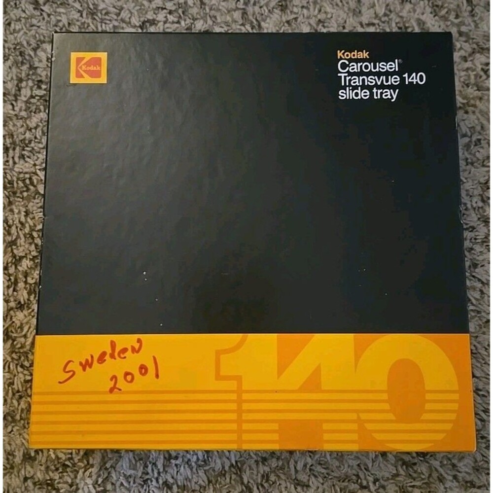 Vintage Kodak Carousel Transvue 140 Slide Tray with Original Box Gray For Slides